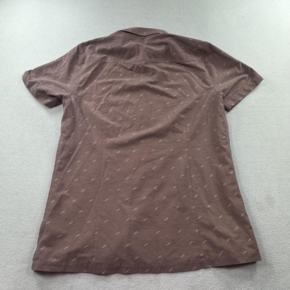 Vuori Shirt Mens Large Brown BRIDGE Button Down Short Sleeve Shirt Pocket - Picture 2 of 10